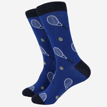 Men's Tennis Bamboo Socks In Blue, 2 of 3