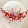 Red And Gold Flower Hair Vine, thumbnail 5 of 6