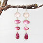 Statement Ruby, Tourmaline And Morganite Gemstone Sterling Silver Earrings, thumbnail 1 of 4