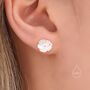 Violet Flower Stud Earrings In Sterling Silver, thumbnail 2 of 11