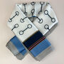 Blue Equestrian Chain Print Silky Scarf, thumbnail 2 of 4