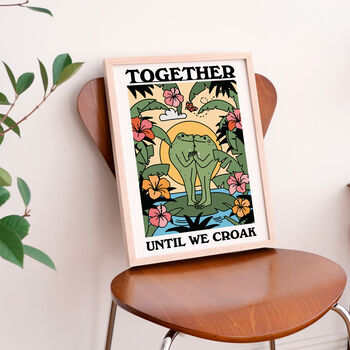 'Together Until We Croak' Cute Frog Couples Print, 3 of 9