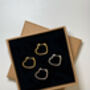 Women's Small Heart Hoop Earrings In Gold, Minimalist Jewellery, thumbnail 2 of 7