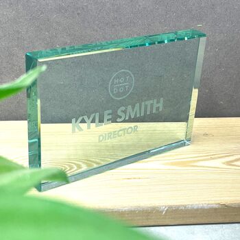 Personalised Glass Block Award / Paperweight, 4 of 5