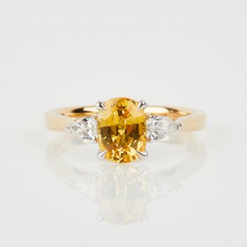 18ct Gold Yellow Sapphire And Diamond Engagement Ring, 2 of 6