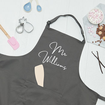 Mr And Mrs Personalised Kitchen Apron Set, 3 of 7