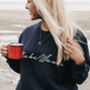 Navy Blue 'Make Waves' Embroidered Sweatshirt, thumbnail 1 of 6