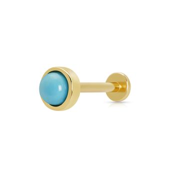 Turquoise Cabochon Single Flat Back Earring, 2 of 7
