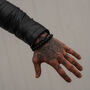 Men's Adjustable Black Braided Leather Bracelet, thumbnail 4 of 12