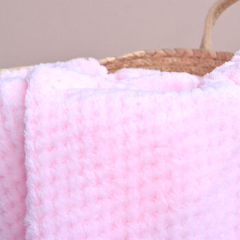Personalised Pink Honeycomb Baby Blanket, 2 of 8