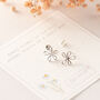 Open Five Petal Sterling Silver Daisy Studs, thumbnail 3 of 11