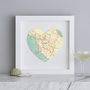 Personalised Location Tuscany Map Heart Print, thumbnail 1 of 2