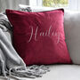 Personalised Silver Embroidered Velvet Cushion, thumbnail 4 of 6