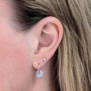 Moonstone Teardrop June Birthstone Earrings, Silver, 2 of 5