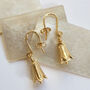 Lily Hook Earrings With 22ct Gold Plating, thumbnail 1 of 5