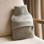 Grey And Cream Herringbone Wool Hot Water Bottle, thumbnail 1 of 3