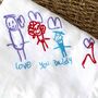 Personalised Children’s Drawing Embroidered Linen Napkins Gift, thumbnail 7 of 9