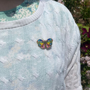 Bright Rainbow Butterfly Enamel Pin Badge, 6 of 11
