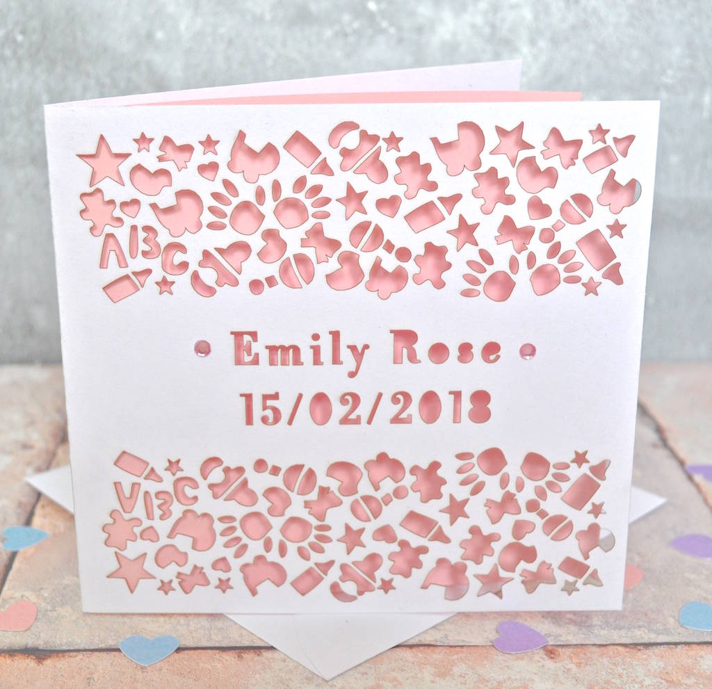 Personalised Laser Cut New Baby Card, 1 of 4