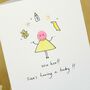 Personalised 'Button Baby Shower' Handmade Card, thumbnail 1 of 5