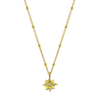 Small Star Necklace With White Sapphires, 3 of 3