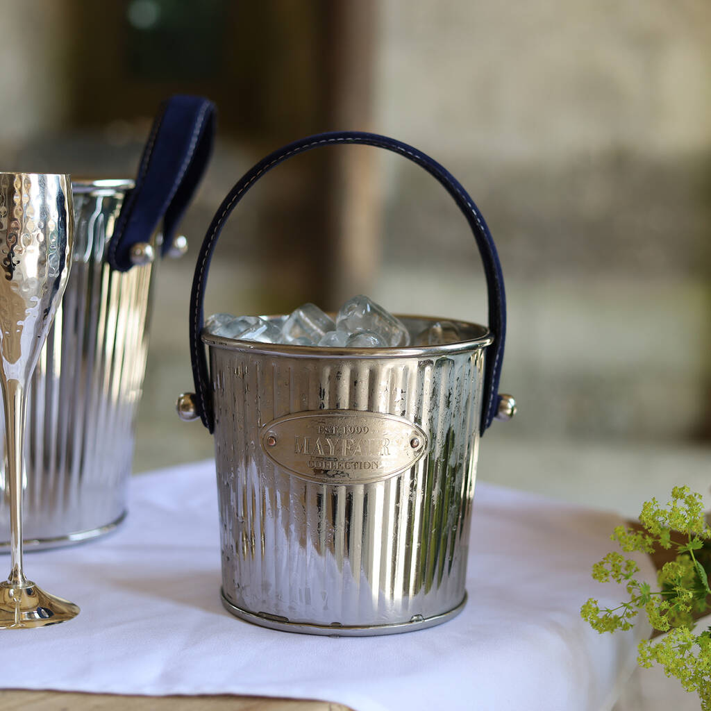 Mayfair Ice Bucket With Navy Handle, 1 of 1