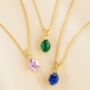 Emerald Pendant Necklace In Sterling Silver And Gold, thumbnail 2 of 12