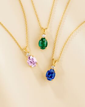 Emerald Pendant Necklace In Sterling Silver And Gold, 2 of 12