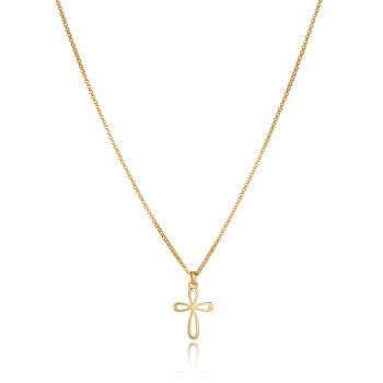 Children's 18ct Gold Vermeil Cherish Cross Necklace, 2 of 3