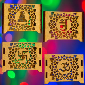 Personalised Diwali Wooden Lantern With Gift, 9 of 12