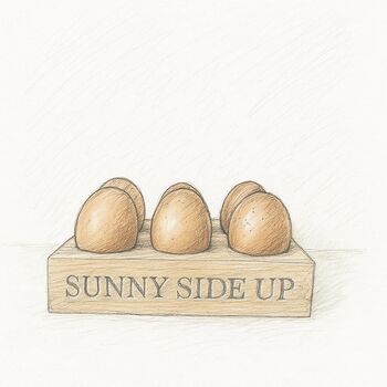 Personalised Six Egg Oak Holder White Wash Stain Finish, 3 of 3