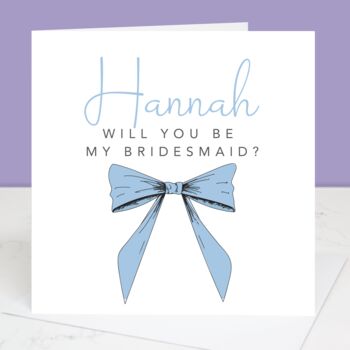 Will You Be My Bridesmaid Personalised Bow Card, 4 of 5