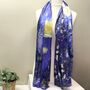 Ladies Double Sided 100% Silk Scarf Blue, thumbnail 4 of 6