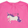 Kids Pink Unicorn Top | Organic Cotton, thumbnail 4 of 12