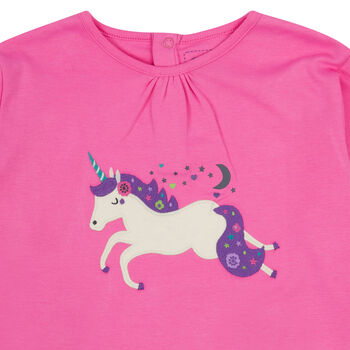 Kids Pink Unicorn Top | Organic Cotton, 4 of 12