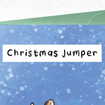 Christmas Card Hare Animal Pun Card, 4 of 4