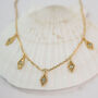 Medina Charm Gold Vermeil Blue Topaz Necklace, thumbnail 4 of 11