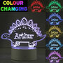 Personalised Colour Changing Dinosaur Night Light, thumbnail 3 of 4