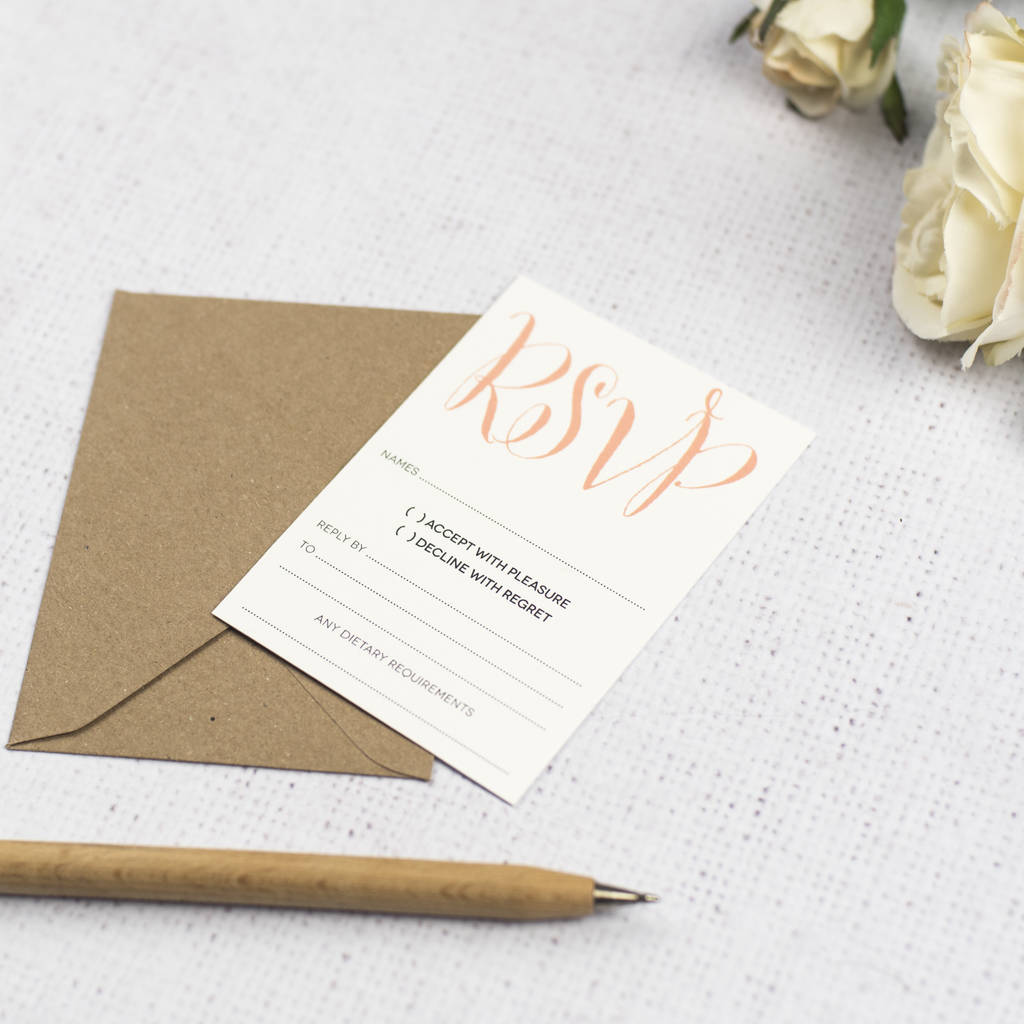calligraphy script diy wedding invitation set by russet