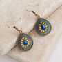 Blue And Yellow Teardrop Earrings, thumbnail 1 of 3