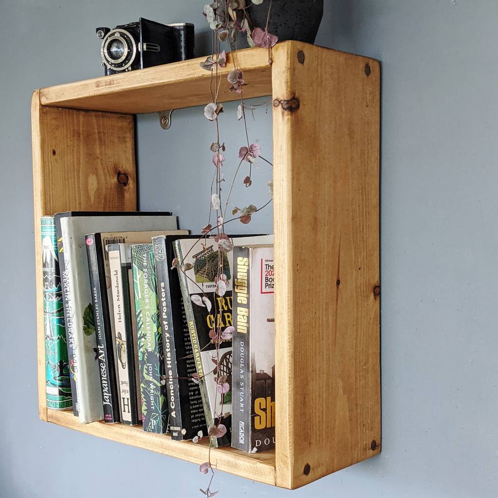 Wide Reclaimed Wooden Book Shelf, 1 of 4