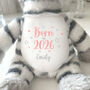 Personalised Born In 2026 Zebra New Baby Teddy Bear, thumbnail 6 of 12