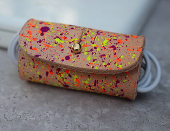 Splatter Painted Leather Cable Tidy, 5 of 7