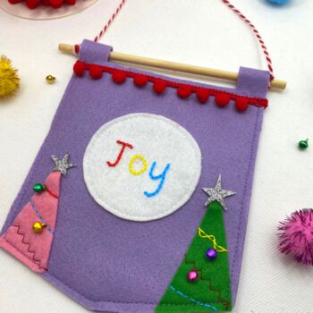 Purple Joy Christmas Banner/Pendant, 6 of 10