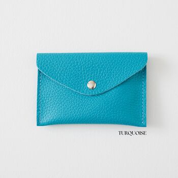Blue Leather Coin And Card Envelope Purse, 8 of 8