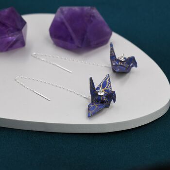 Japanese Paper Origami Crane Ear Threaders Three, 5 of 11