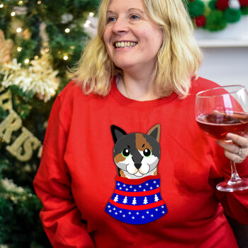 Christmas Cat Jumper Personalised For Cat Lovers, 9 of 12
