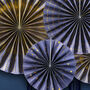 Navy Blue And Gold Rosette Hanging Decorations, thumbnail 1 of 3