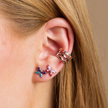 Colour Pop Butterfly Stud Earrings, 2 of 9