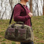Canvas Holdall Duffel With Front Pockets, thumbnail 1 of 11